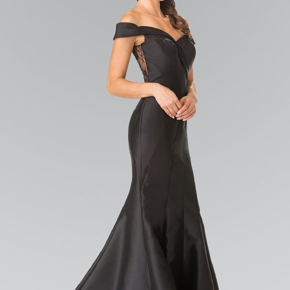 Off Shoulder Sweetheart Satin Prom Dress GSGL2213 - Picture 1 of 7